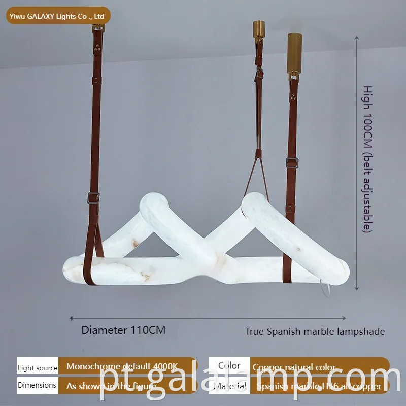 Design de luz pendente de mármore espanhol único e moderno